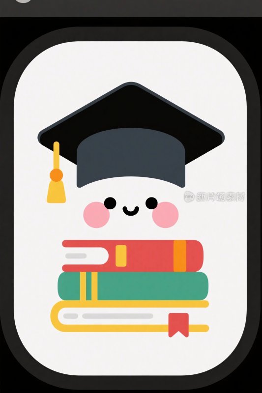 毕业帽书本卡通图