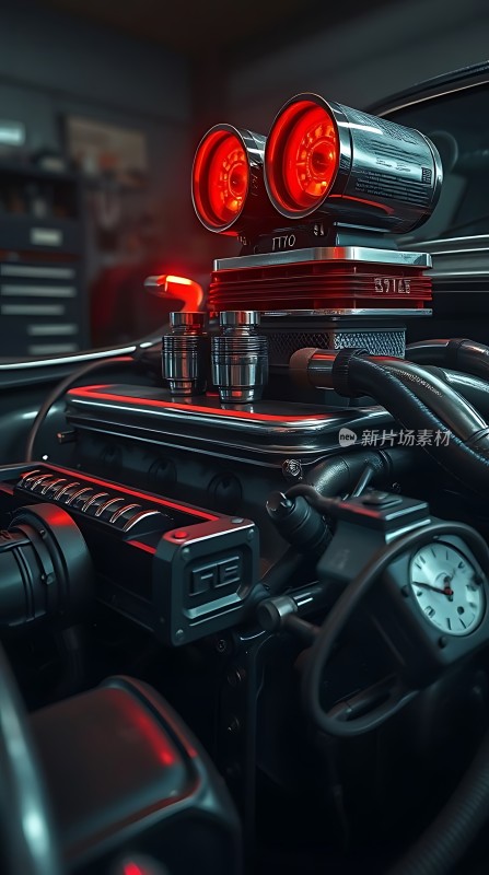 机械之心红色引擎与金属齿轮的结合