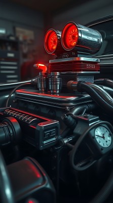 机械之心红色引擎与金属齿轮的结合 机械之心红色引擎与金属齿轮的结合