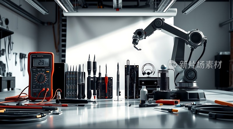 科技实验室精密仪器与机械臂的结合