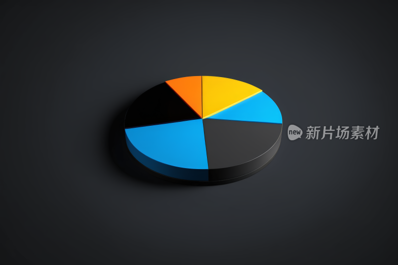 黑色背景的饼图特写图片