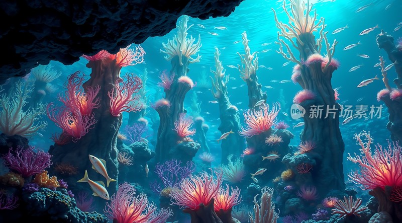 深海秘境珊瑚与鱼儿的梦幻世界
