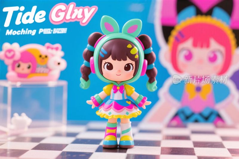 卡通玩偶展示插画