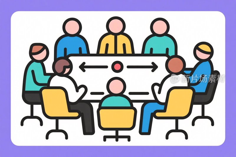 会议场景简笔插画