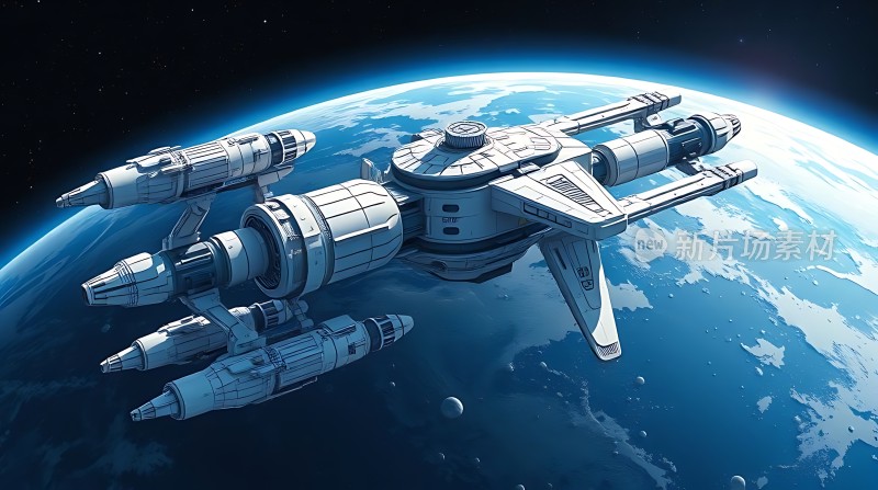 星际飞船遨游地球