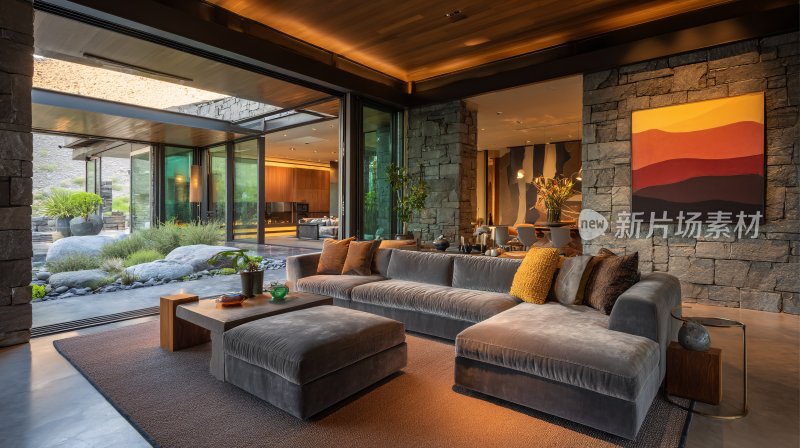 现代风格舒适客厅室内场景