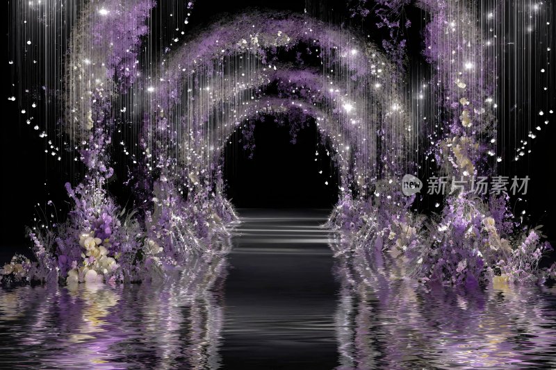 紫色梦幻婚礼通道场景