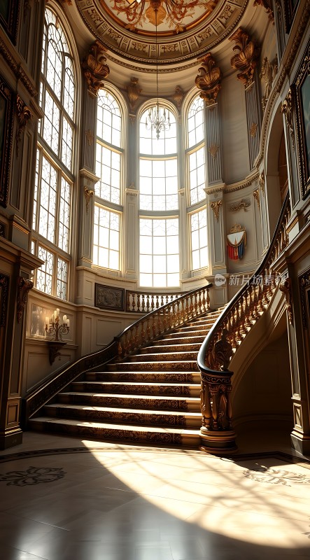 阳光下的宏伟楼梯