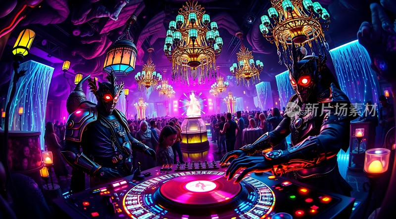 霓虹夜店派对未来感DJ表演