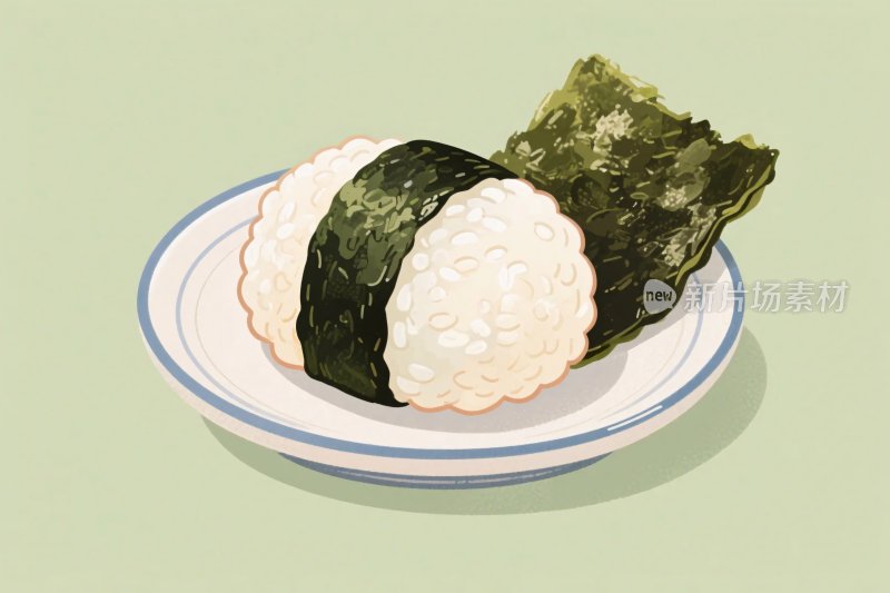 日式饭团插画图