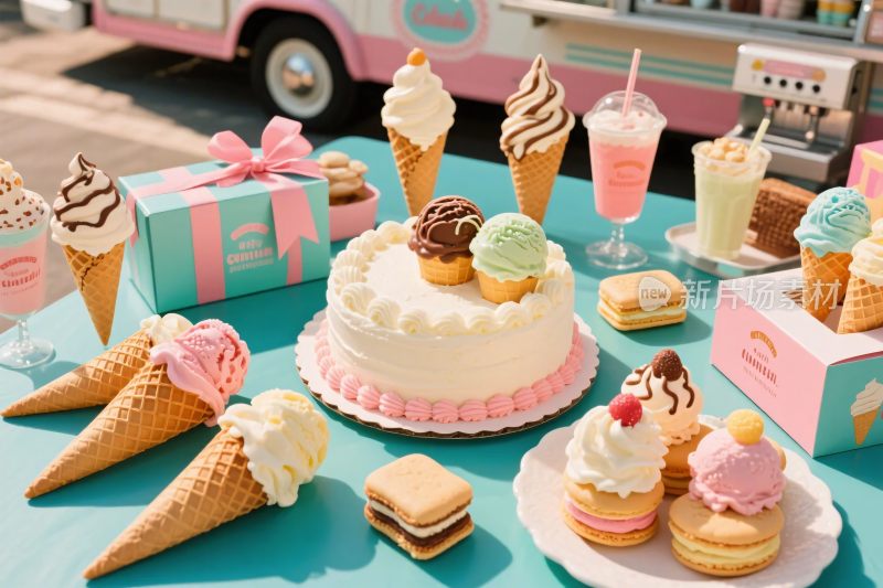 甜点组合精美展示