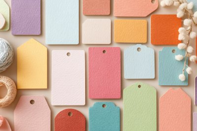 多彩纸质标签静物图 多彩纸质标签静物图