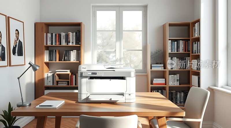 现代办公空间整洁明亮的书房环境