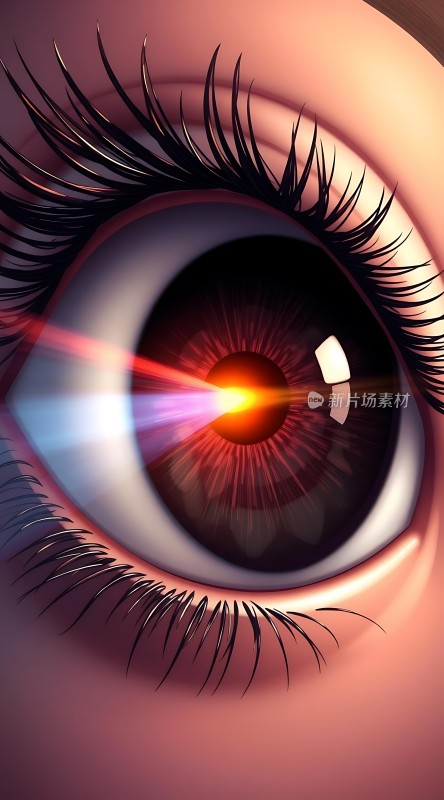 红色瞳孔的眼睛