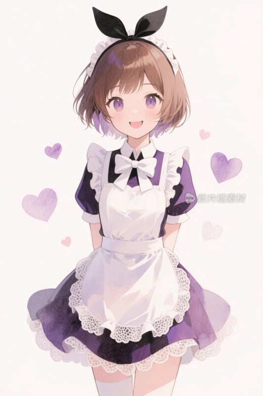 动漫女仆角色插画