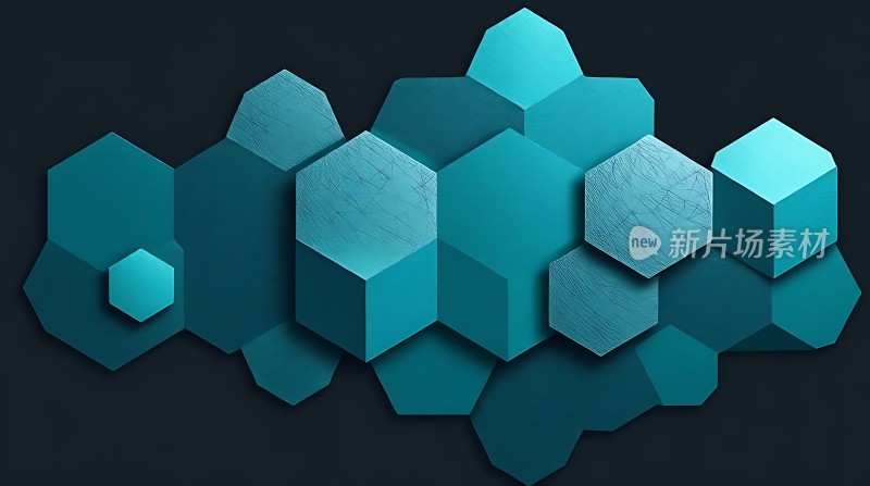 蓝色六边形艺术图案