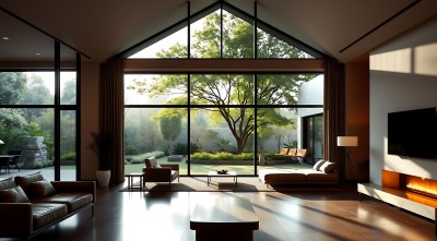 现代客厅大落地窗自然光线充足简约设计风格舒适宜人 现代客厅大落地窗自然光线充足简约设计风格舒适宜人