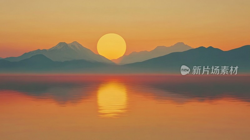 大幅高清山水日出