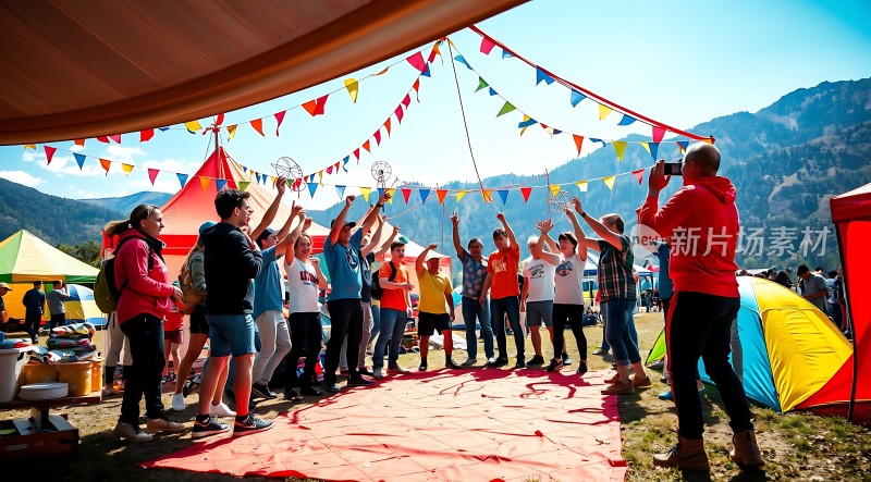 户外狂欢节上的欢乐瞬间