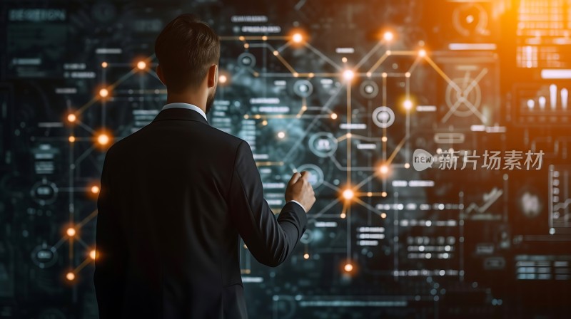 新片场素材  现代商务人士分析数据图表