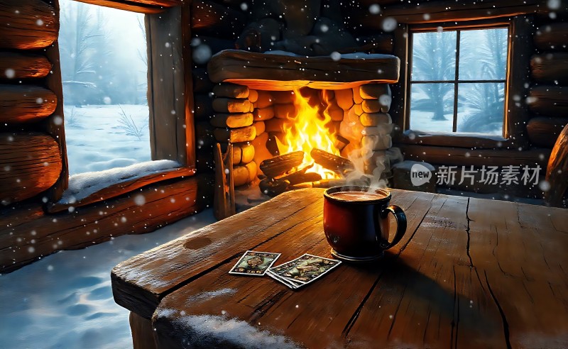 冬日暖炉旁的温馨时光