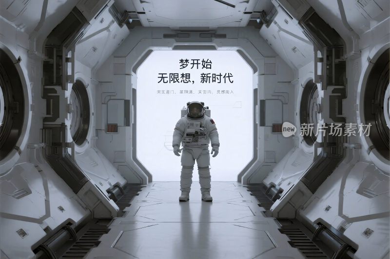 太空舱宇航员励志场景