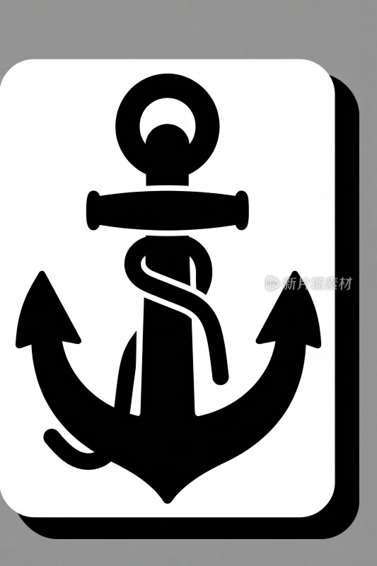 黑白锚图标插画