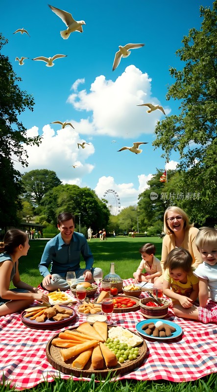 家庭野餐快乐时光