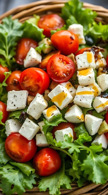 清新蔬菜沙拉色彩缤纷营养丰富