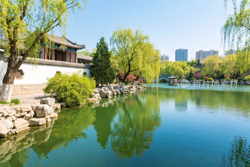 古园林湖景风光