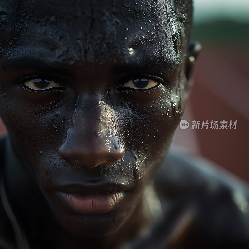 汗水与决心运动员的专注瞬间