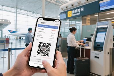 机场扫码登机界面