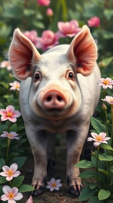 小猪花丛中探出头