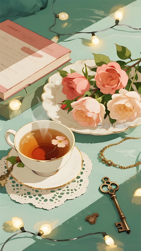 茶香四溢书香伴花影