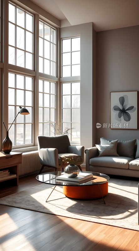 阳光洒满现代客厅简约风格温馨舒适