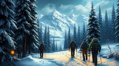 雪夜徒步旅行者