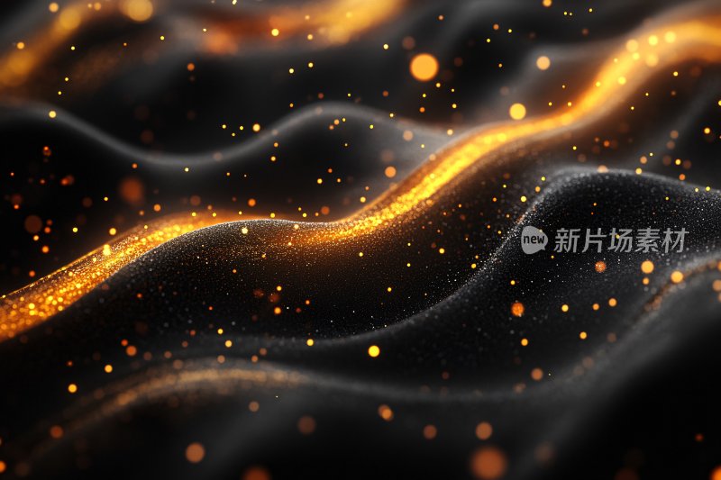 黑金流动粒子背景图