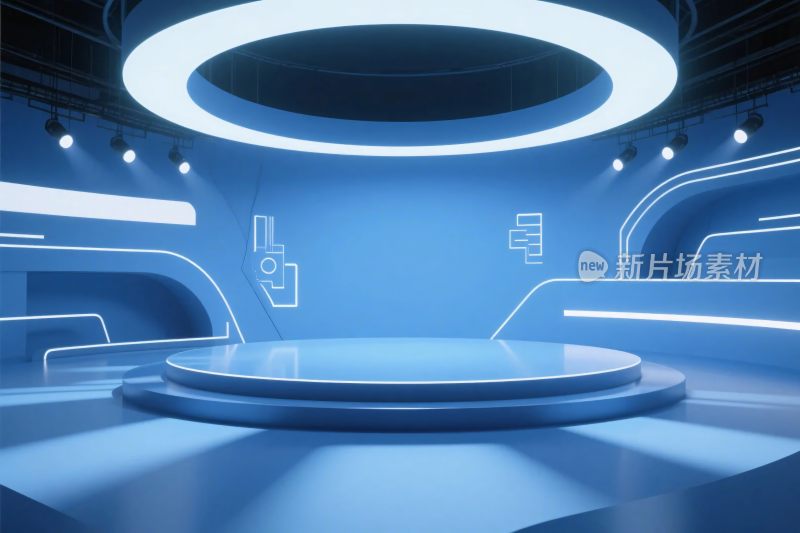 科技感蓝色舞台背景