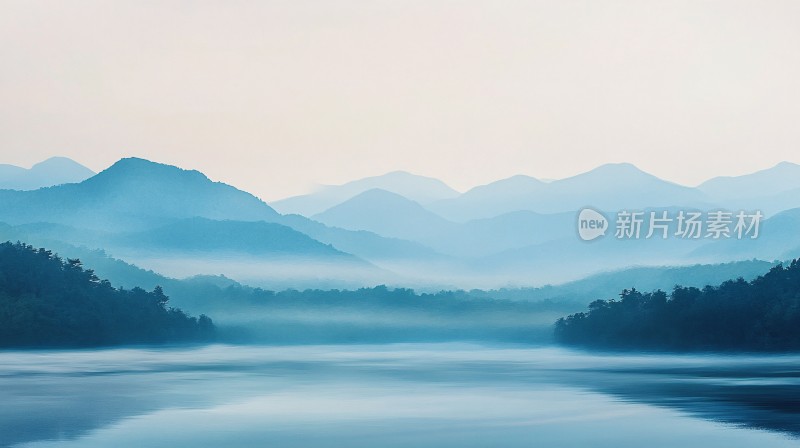 朦胧山水风景