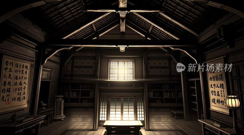 古风书房墨香四溢