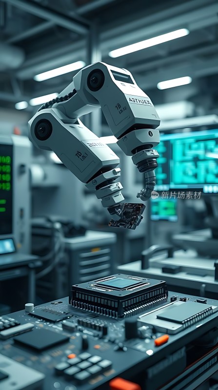 智能机械臂操作精密芯片