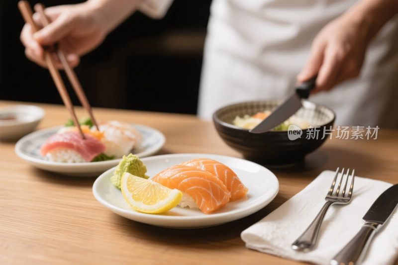 寿司制作美食场景