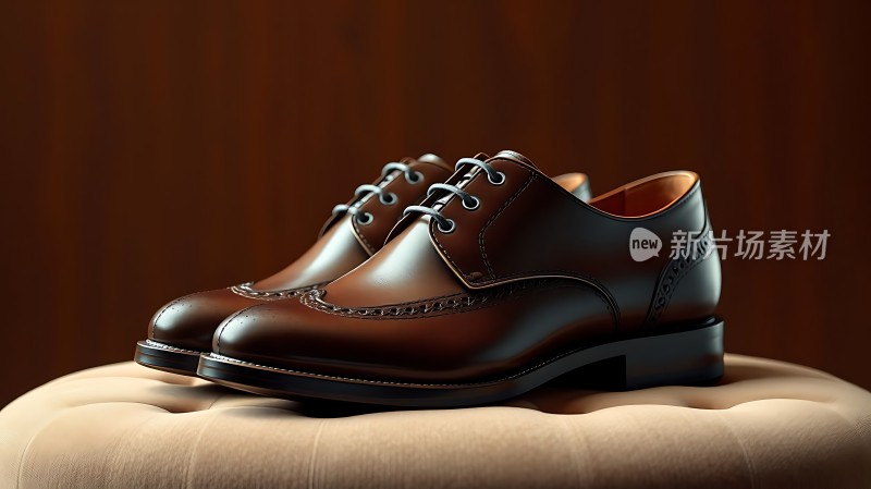 棕色皮鞋展示