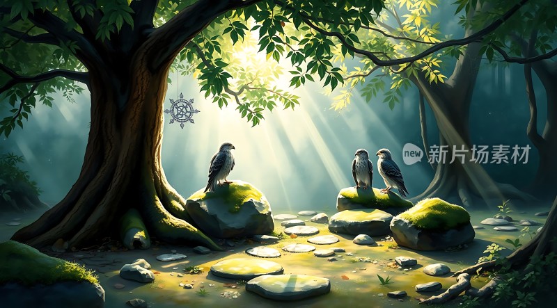 阳光下的森林秘境