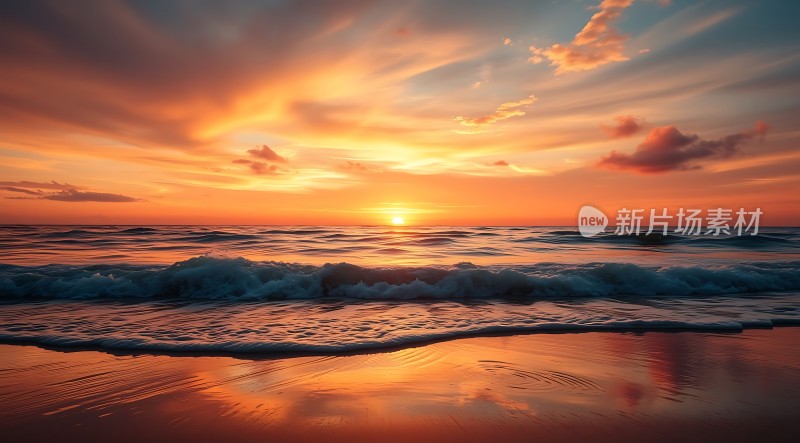 日落时分的海洋与天空