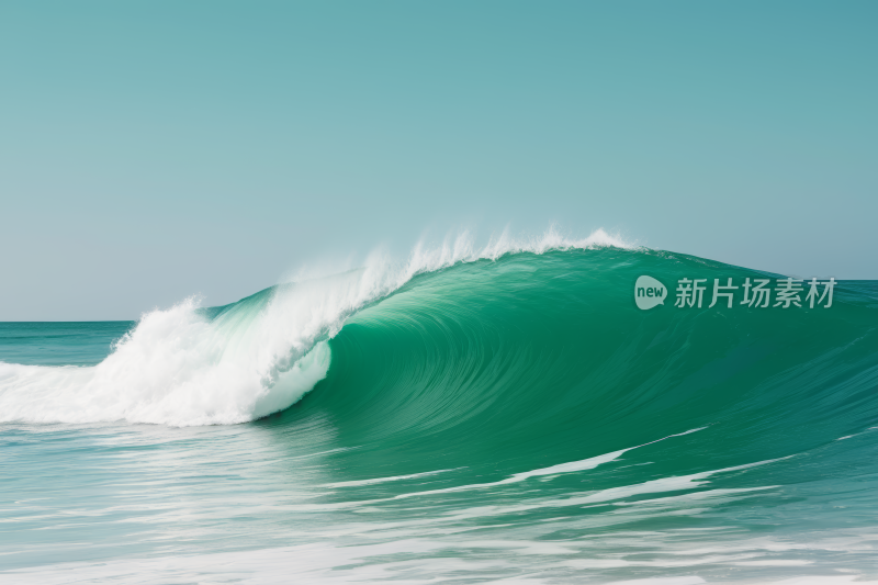 海洋中乘着大浪风景图片