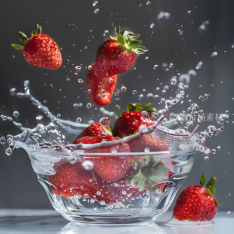 草莓入水