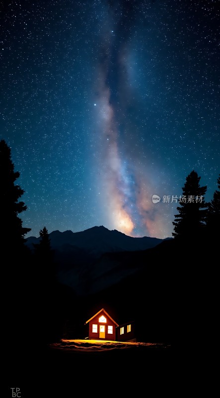 星空下的温馨小屋