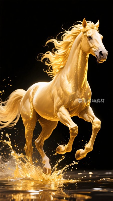 奔跑的金色骏马