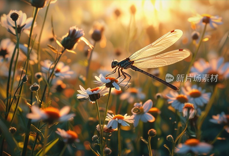 夏日微风野花蜻